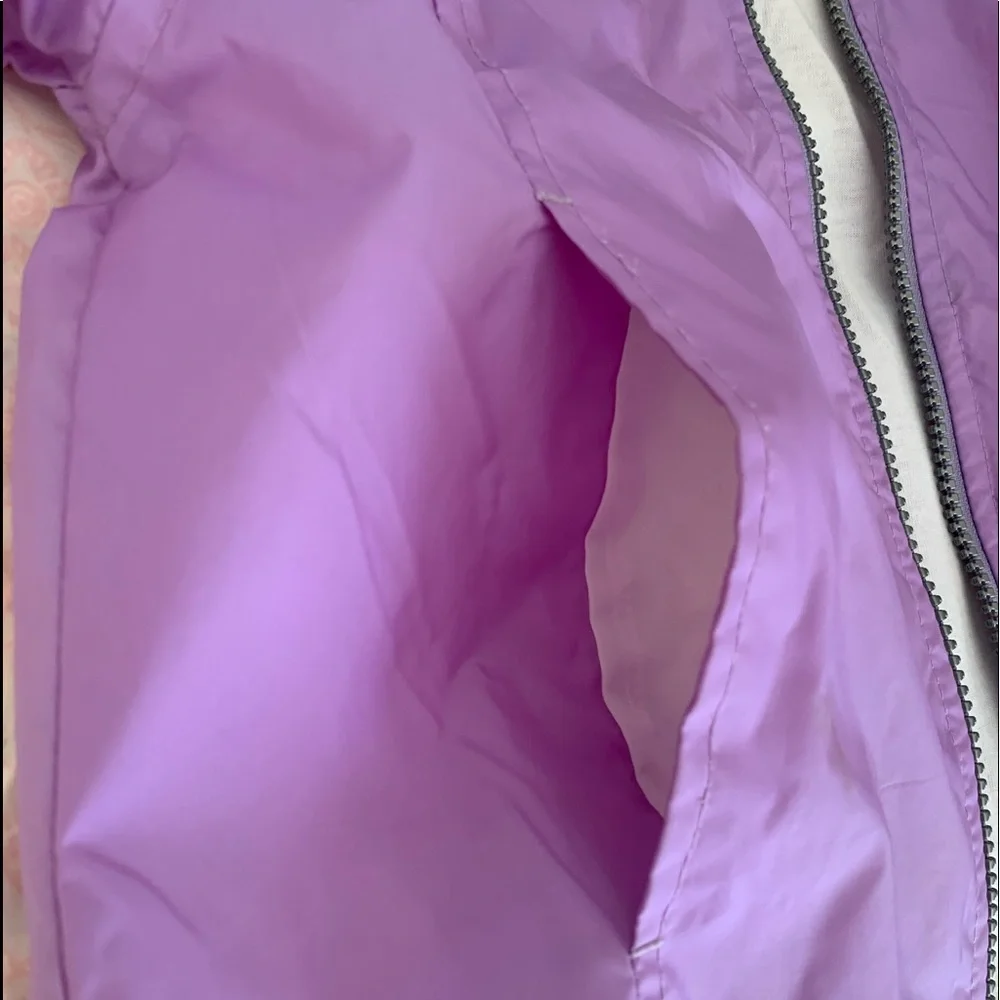 Vintage Oshkosh Windbreaker Girls 4 Purple Jacket Hood Lined Full Zip Pockets